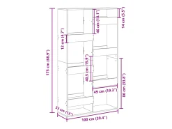 Biblioteca|vidaxl Estante 100x33x175 cm derivados de madeira Branco