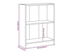 Vitrina*vidaxl Estante 60x24x76 cm madeira processada Preto