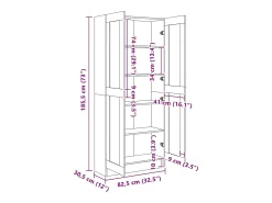 vidaxl Estante 82,5x30,5x185,5cm derivados de madeira brilhante^ Vitrina