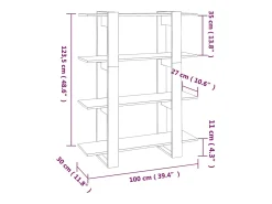 vidaxl Estante/divisória 100x30x123,5 cm brilhante^ Prateleira
