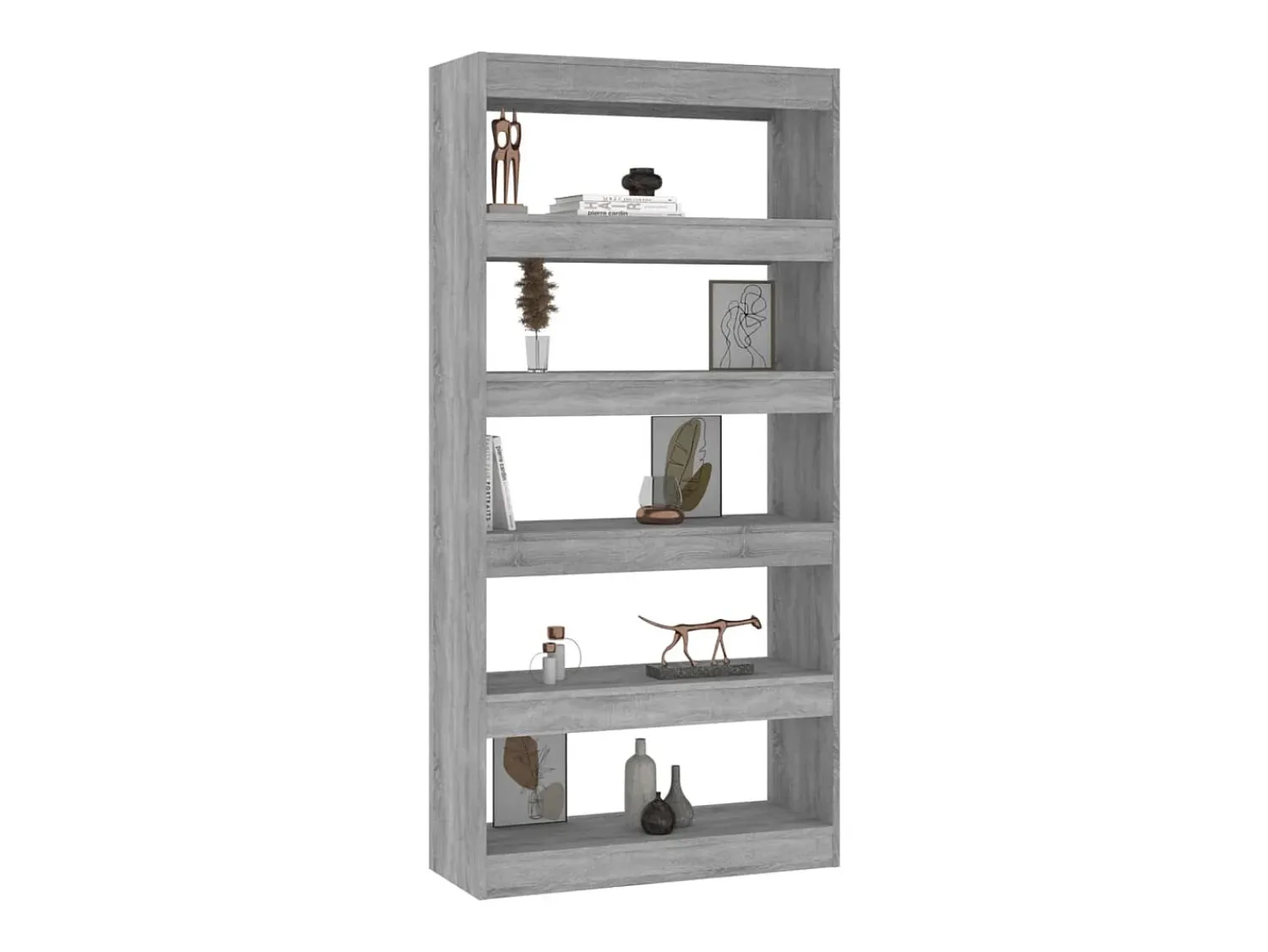 Biblioteca* Estante/divisória 80x30x166 cm contraplacado cor sonoma cinza PT641351 Cinzento