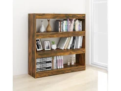 Prateleira|vidaxl Estante/divisória 100x30x103 cm cor carvalho fumado Castanho