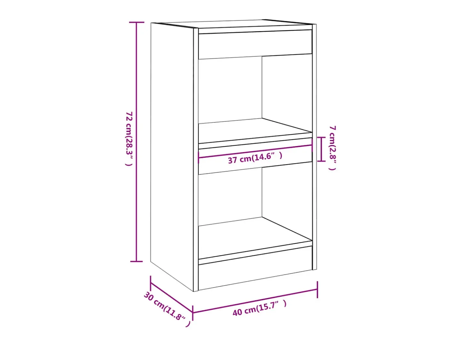 vidaxl Estante/divisória 40x30x72 cm cor carvalho sonoma^ Prateleira