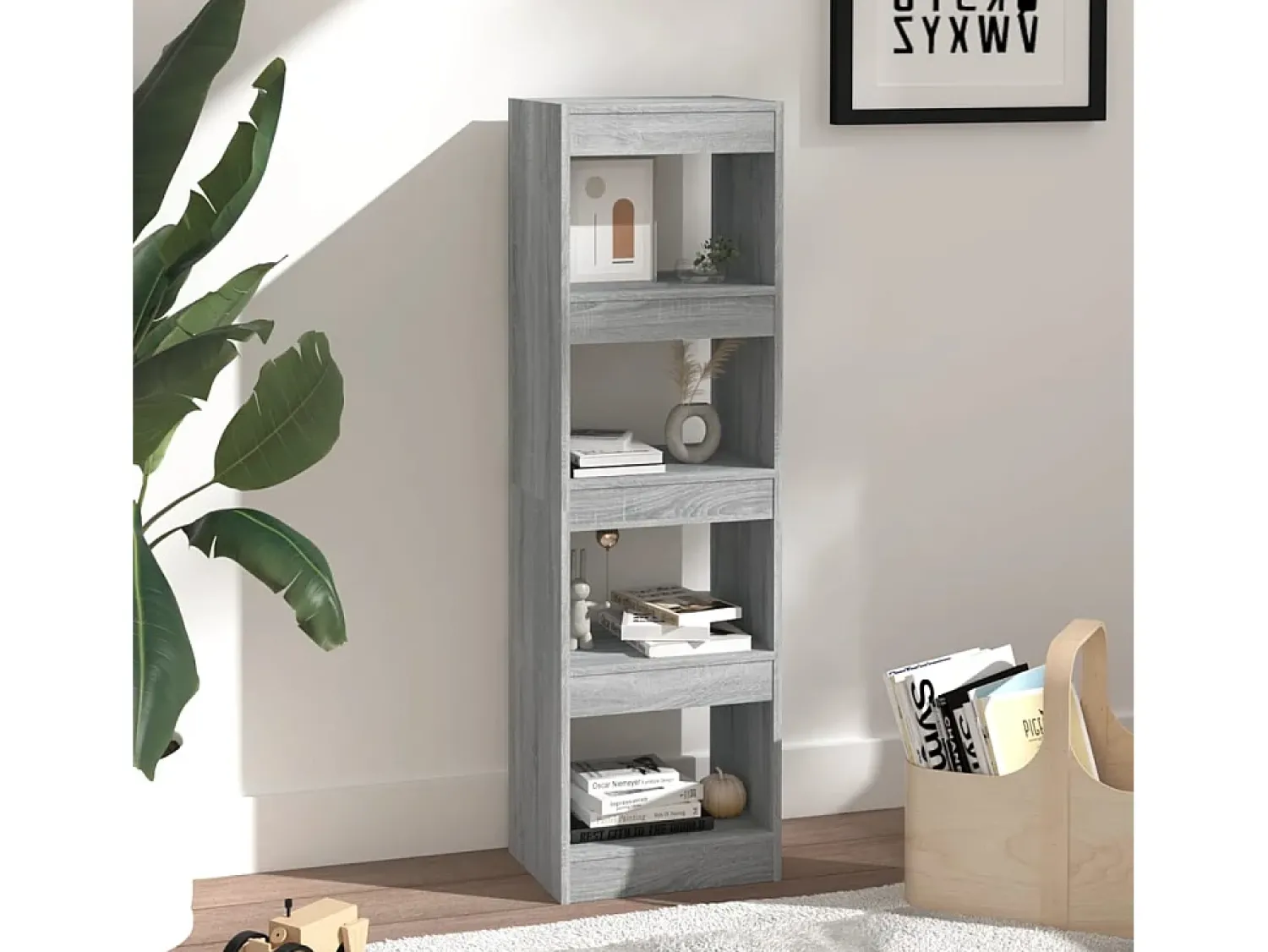 Biblioteca| Estante/divisória 40x30x135 cm cor sonoma cinza PT677806 Cinzento