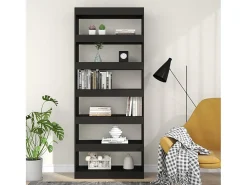 Discount vidaxl Estante/divisória 80x30x198 cm derivados de madeira Preto
