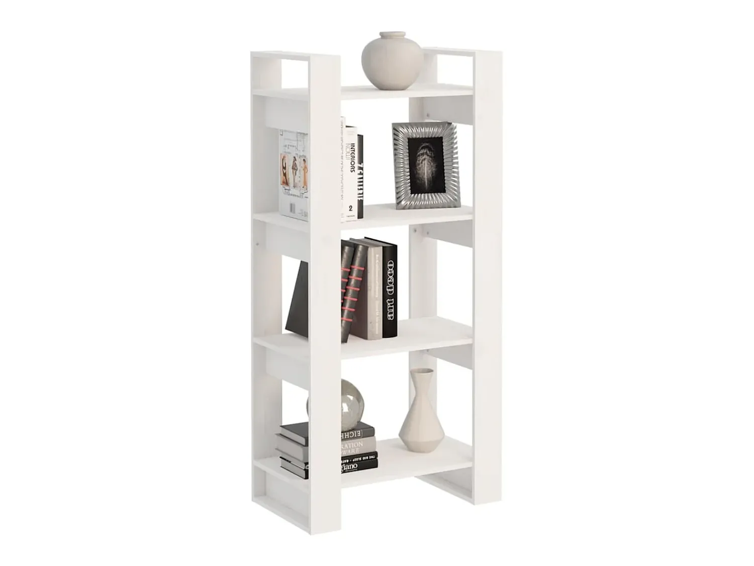 Biblioteca* Estante/divisória 60x35x125 cm madeira maciça PT708332 Branco