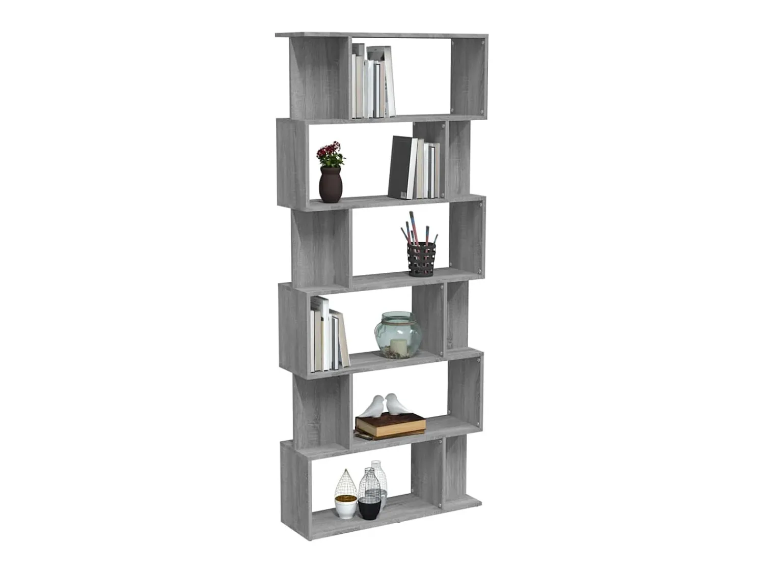 Biblioteca| Estante/divisória 80x24x192cm derivados madeira sonoma PT572936 Cinzento