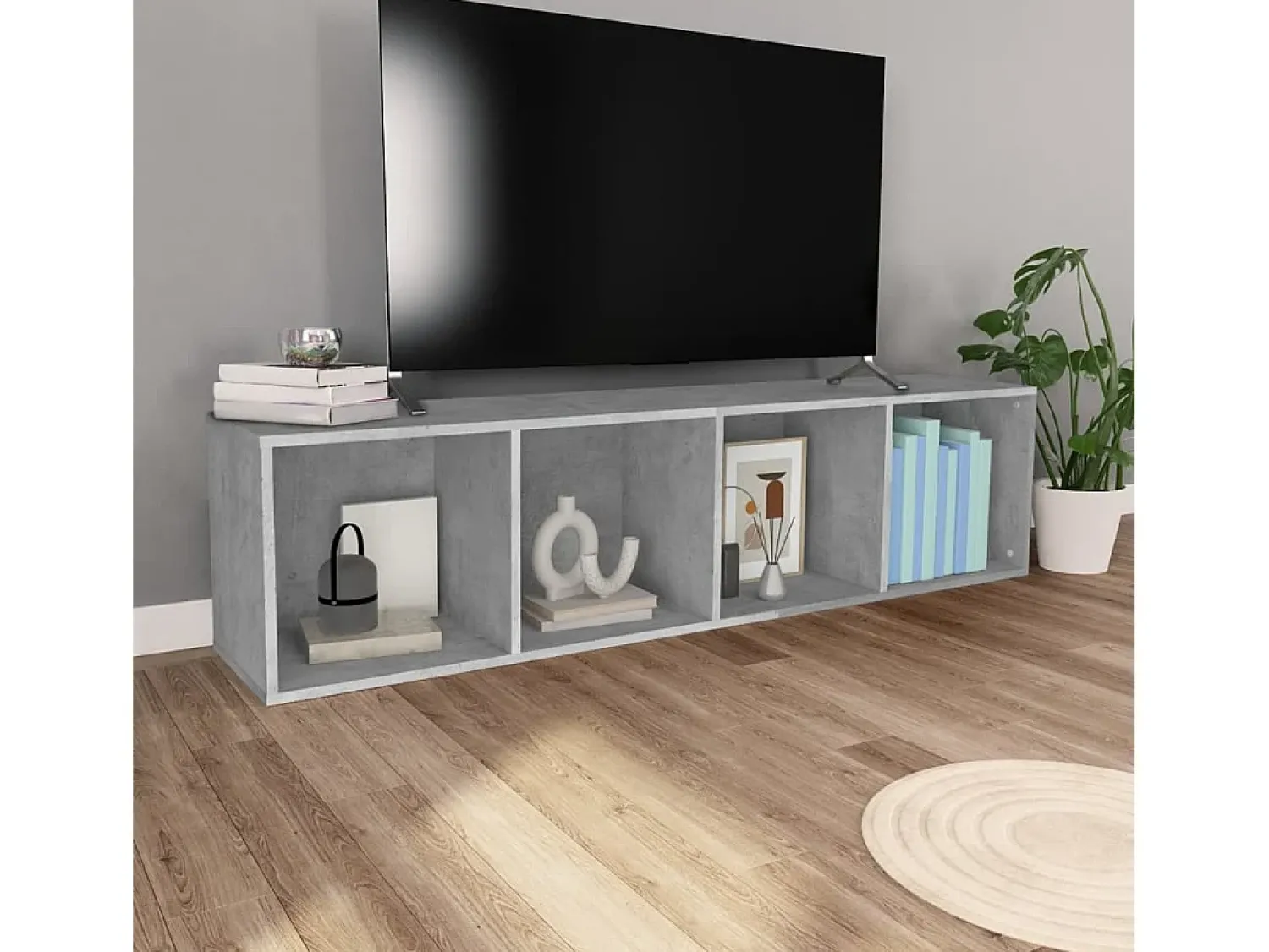 Online vidaxl Estante/móvel de TV derivados de madeira cimento Cinzento