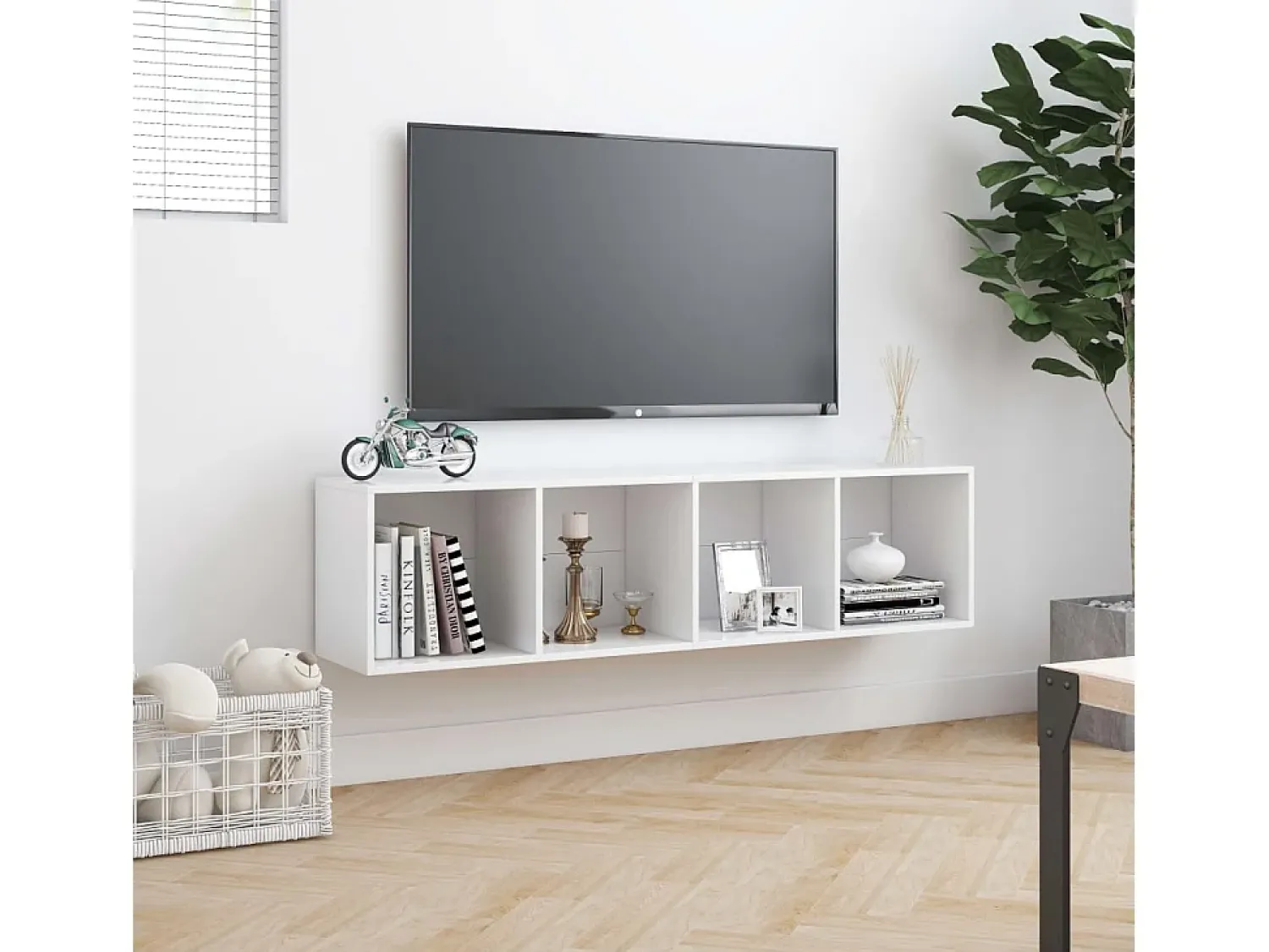 Biblioteca| Estante/móvel de TV 143x30x36 cm PT257571 Branco