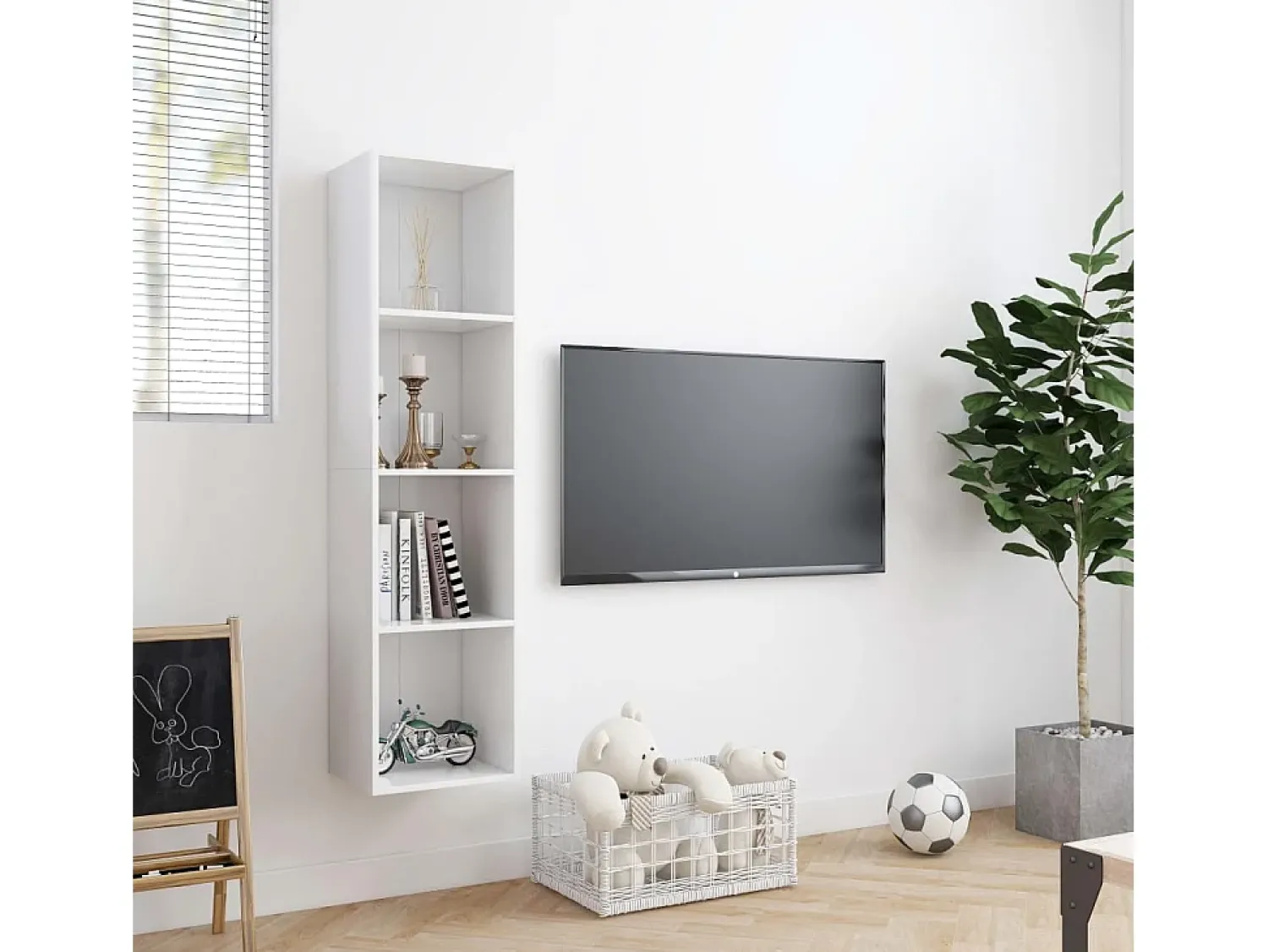 Biblioteca| Estante/móvel de TV 143x30x36 cm PT257571 Branco