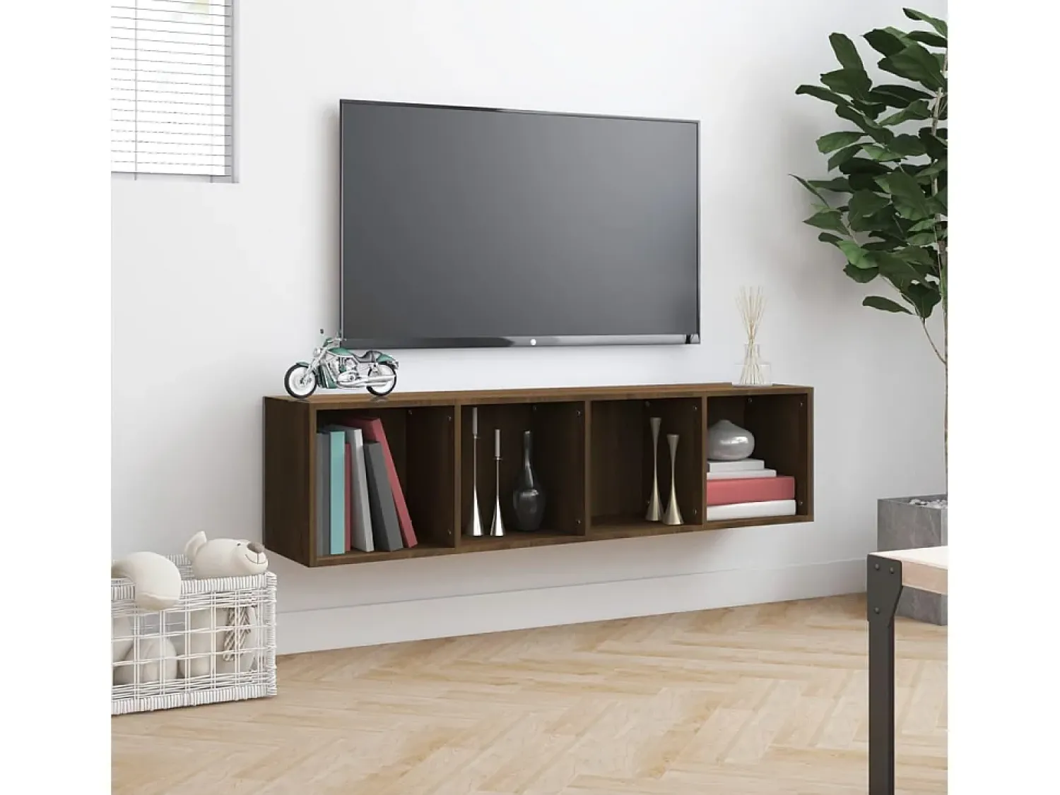 Online vidaxl Estante/móvel TV 143x30x36cm derivado madeira carvalho Castanho