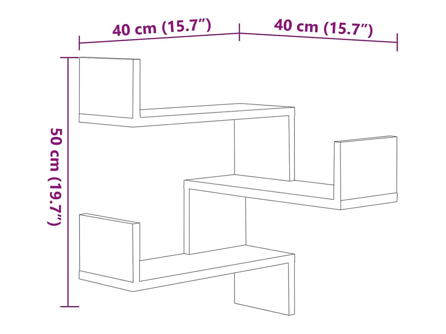 Prateleira|vidaxl Estantes canto p/ parede 2pcs derivados de madeira carv. sonoma Castanho