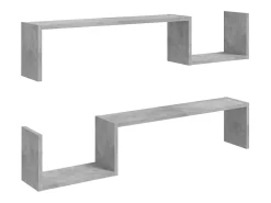 Prateleira* Estantes de parede 2 pcs derivados de madeira cinza cimento PT577407 Cinzento