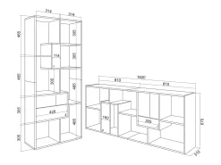 Skraut Home Estantes de prateleiras , 162x67x31cm, Sala de jantar, e Carvalho^ Prateleira