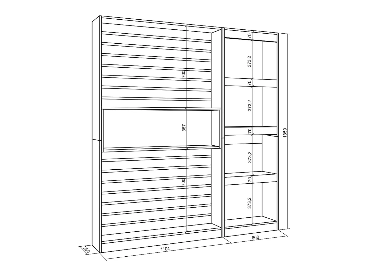 Skraut Home Estantes de prateleiras, 170x25x186cm, Sala de estar - Escritório, Lareira eléctrica, Carvahlo e preto^ Biblioteca