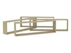 Prateleira*vidaxl Estantes parede cúbicas 4pcs derivados madeira carvalho sonoma Castanho
