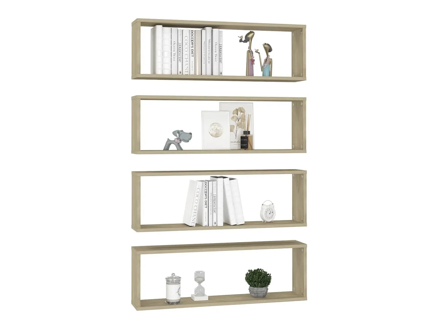 Estantes parede cúbicas 4pcs deriv. madeira 80x15x26,5cm sonoma PT184368^ Prateleira