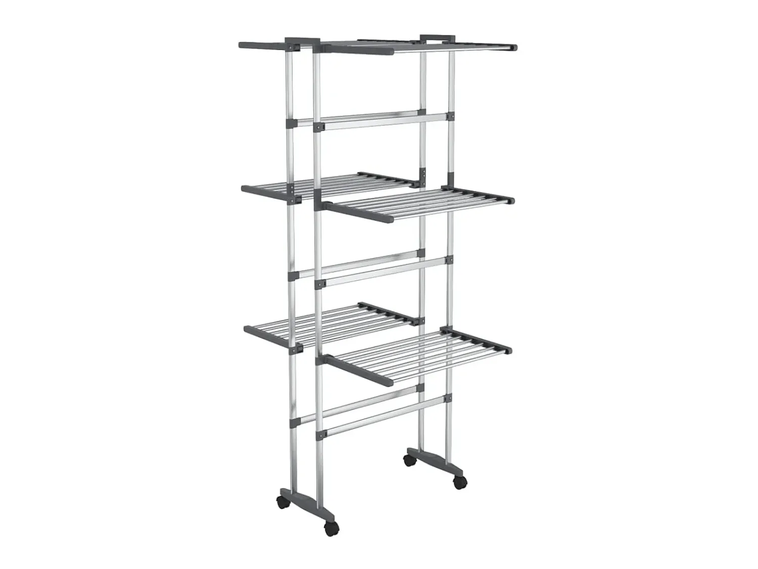 Prateleira* Estendal com 3 prateleiras/rodas 60x70x129 cm PT905681 Prateado