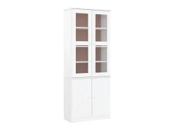 Expositor portas vidro ALTA 77x35x186,5 cm pinho maciço PT432168^ Vitrina