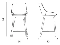 Outlet Fox - Banqueta de tecido - Conjunto de 2 peças Bege