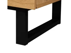 Móvel De Tv*DripeX Gabinete de TV 2 gavetas 1 portas e 3 nichos - em MDF - Efeito de grão de madeira e pés de metal - 180x38x50cm Natural claro