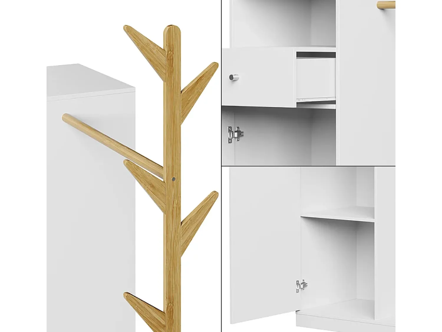 Vicco Garderobenschrank /bambu 100x40x145 liria^ Móvel De Entrada