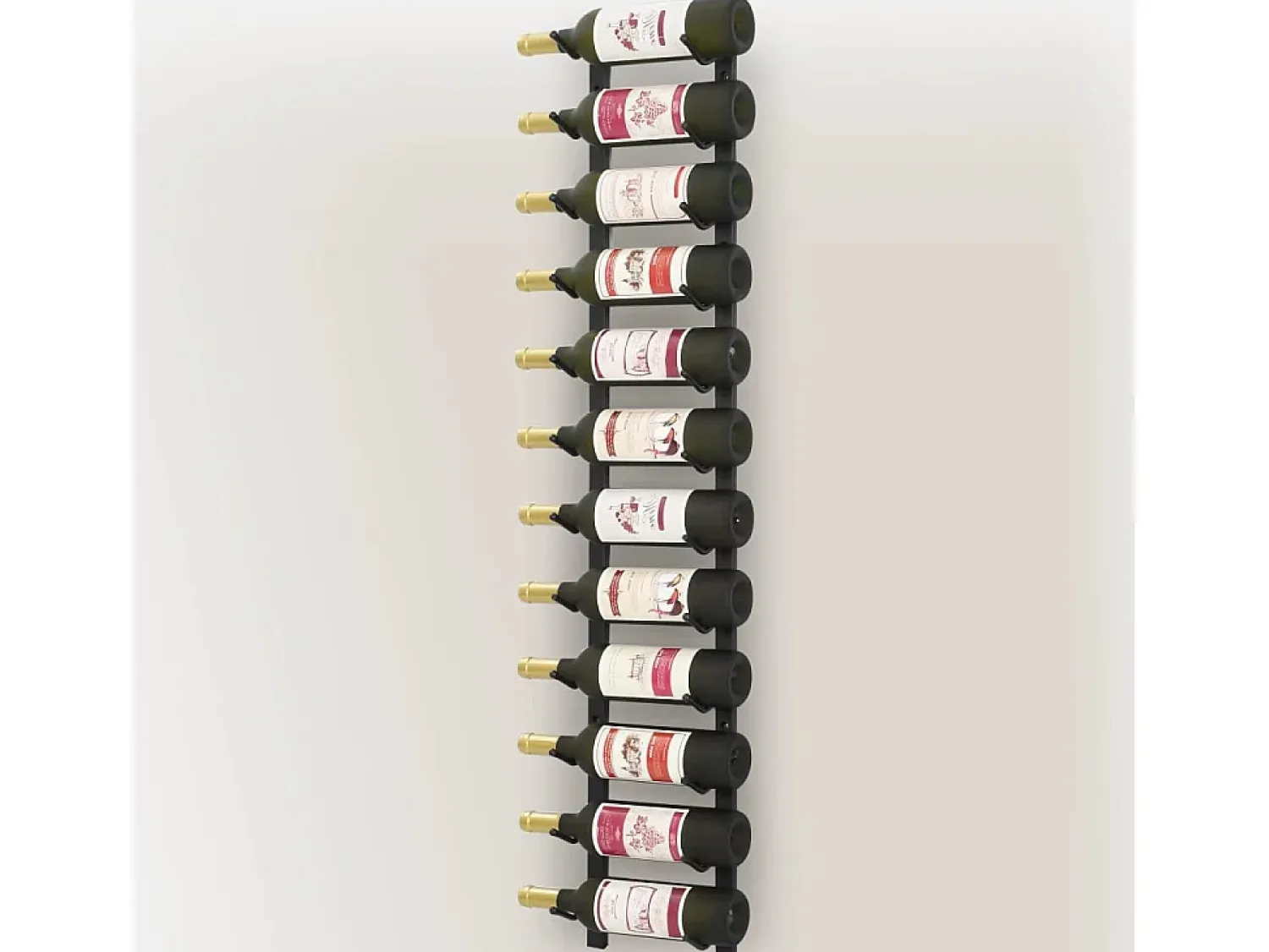 Acessórios De Arrumação|Acessório Vinho E Bar* Garrafeira de parede para 12 garrafas ferro PT187290 Preto