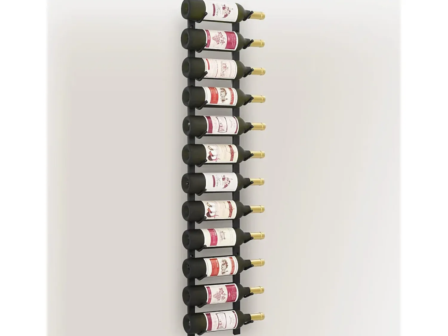 Acessórios De Arrumação|Acessório Vinho E Bar* Garrafeira de parede para 12 garrafas ferro PT187290 Preto