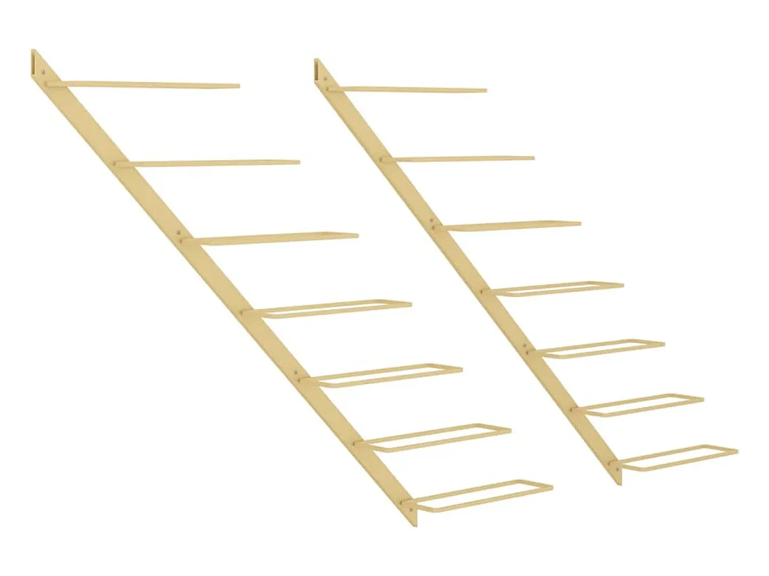 Acessórios De Arrumação|Acessório Vinho E Bar* Garrafeira de parede para 7 garrafas metal PT637108 Dourado