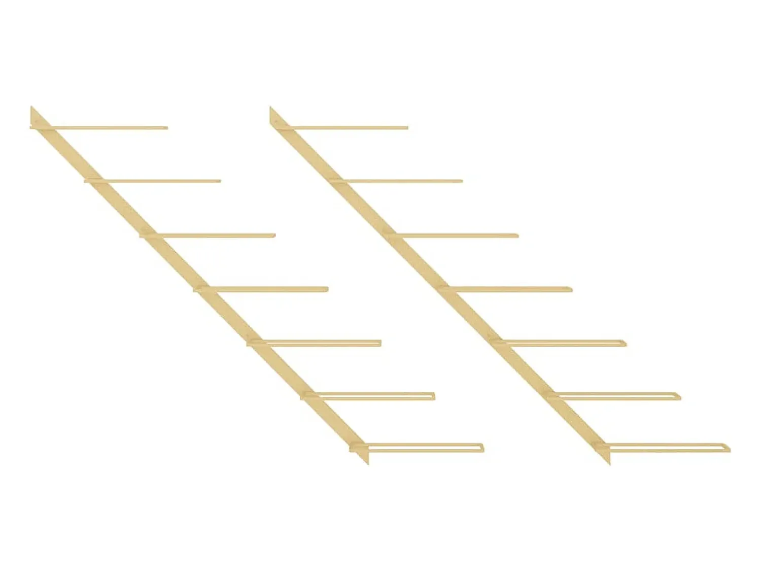 Acessórios De Arrumação|Acessório Vinho E Bar* Garrafeira de parede para 7 garrafas metal PT637108 Dourado