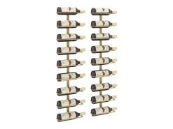 Garrafeira de parede para 9 garrafas 2 pcs ferro PT317155 Dourado