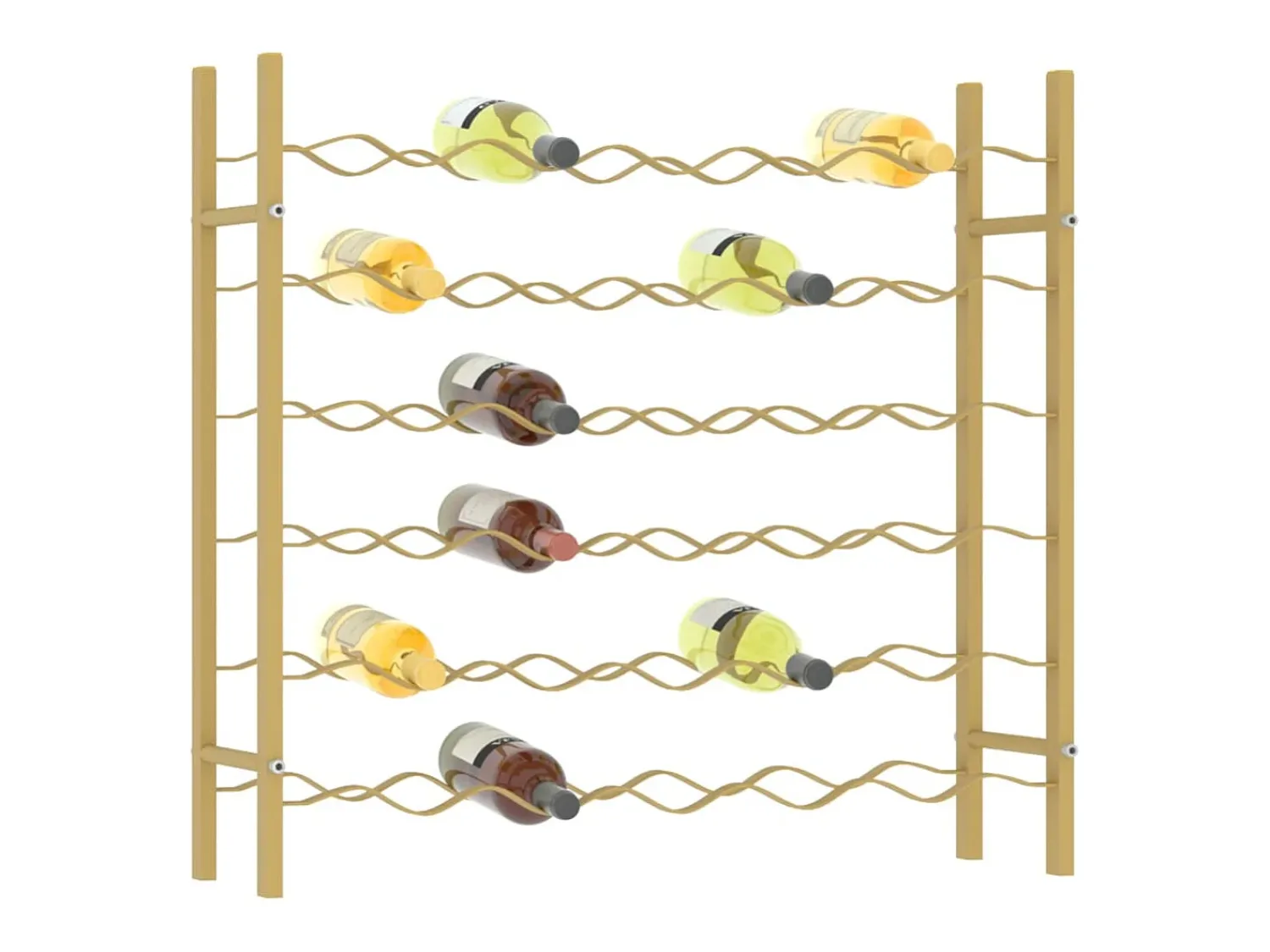 Acessórios De Arrumação|Acessório Vinho E Bar* Garrafeira para 36 garrafas metal PT572747 Dourado
