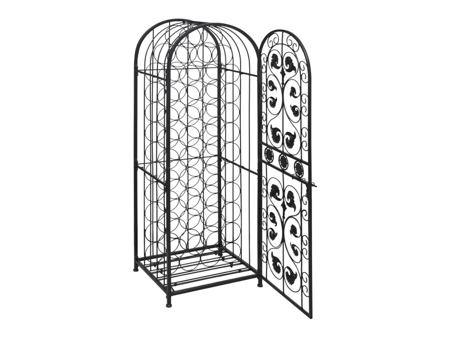 Acessórios De Arrumação|Acessório Vinho E Bar| Garrafeira, suporte de metal para 45 garrafas de vinho PT109390 Preto