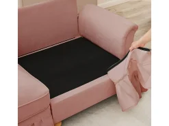 Sofá|DripeX Grande Sofá 2 Lugares em Chenille - Capa Removível e 2 Almofadas - 194x83.5x93cm - Rosa