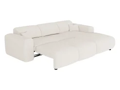 Sofá*Maison Céphy Grande sofá de canto direito convertível em tecido bouclé POGNI da Branco