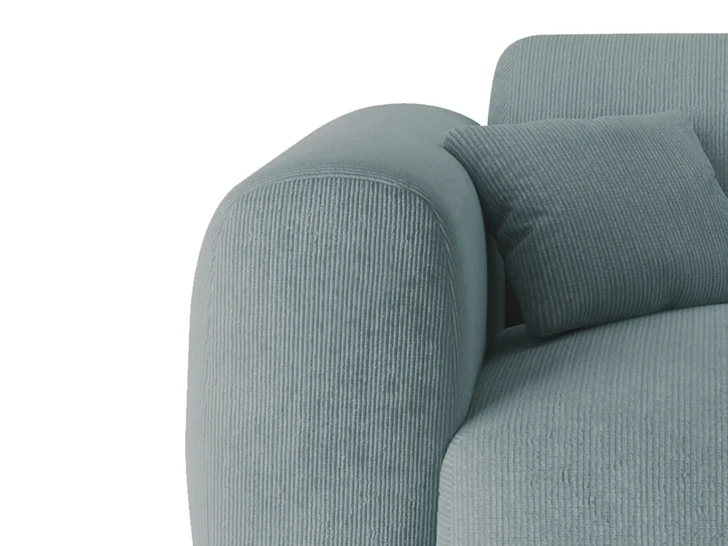 Sofá|Maison Céphy Grande sofá de canto direito em veludo canelado estilo design POGNI da Azul
