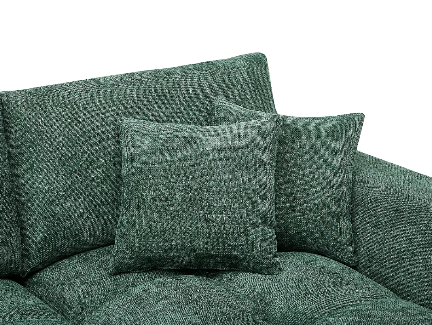 Clearance Vente-unique Grande sofá de canto em tecido texturizado BERENIA Verde