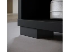 Móvel De Entrada| Guarda roupa moderna 90 cm roupeiro de entrada com espelho prateleiras e varão mate grafite Preto