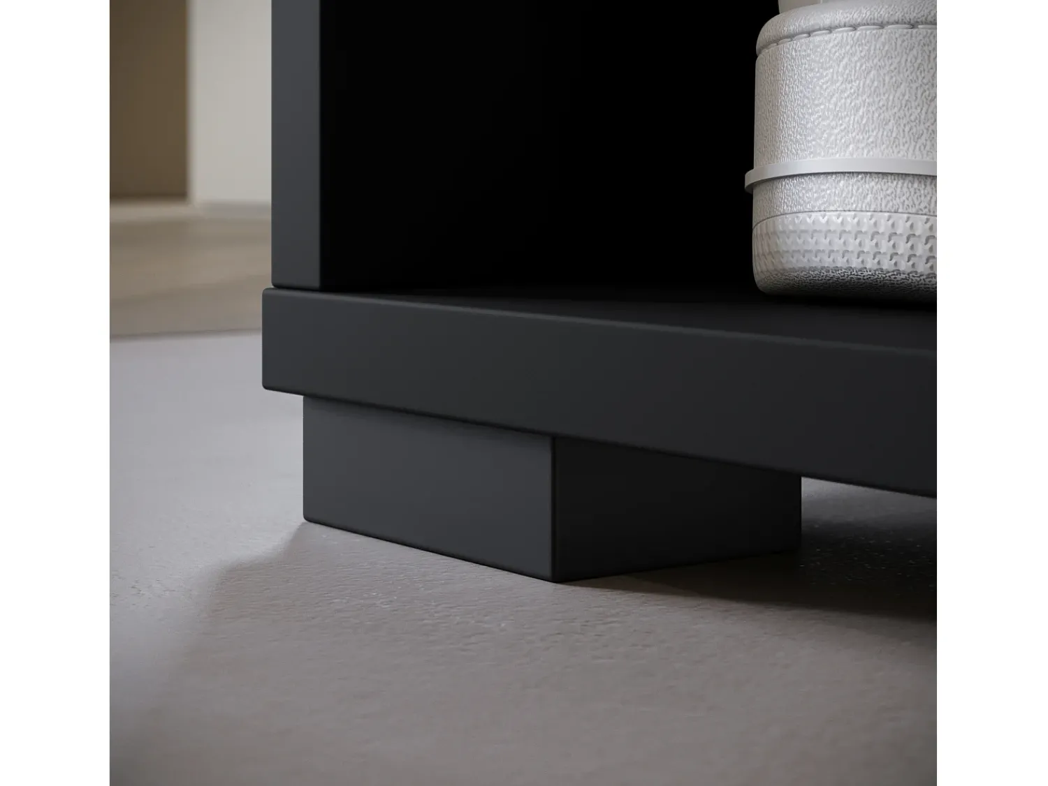 Móvel De Entrada| Guarda roupa moderna 90 cm roupeiro de entrada com espelho prateleiras e varão mate grafite Preto