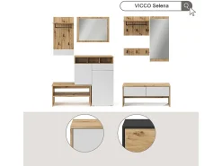 Móvel De Entrada|Vicco Guarda-roupa antracite/artesanal 90x30.1x40 selena Preto