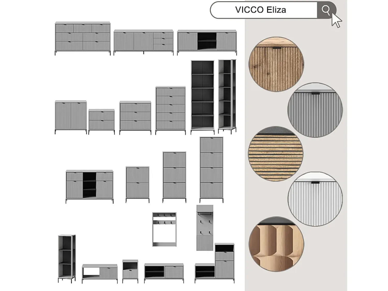 Outlet Vicco Guarda-roupa carvalho viking 60x24x92 eliza Natural escuro
