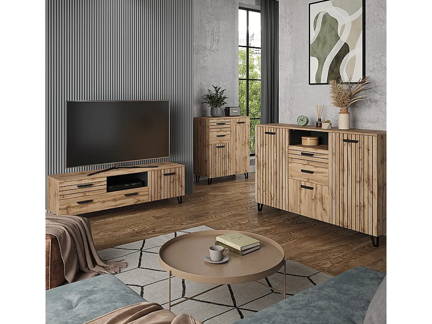 Discount Vicco Guarda-roupa carvalho wotan 100x38x100 amber Natural escuro