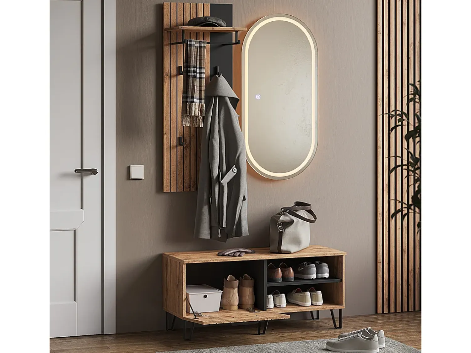 Discount Vicco Guarda-roupa carvalho wotan 100x38x100 amber Natural escuro