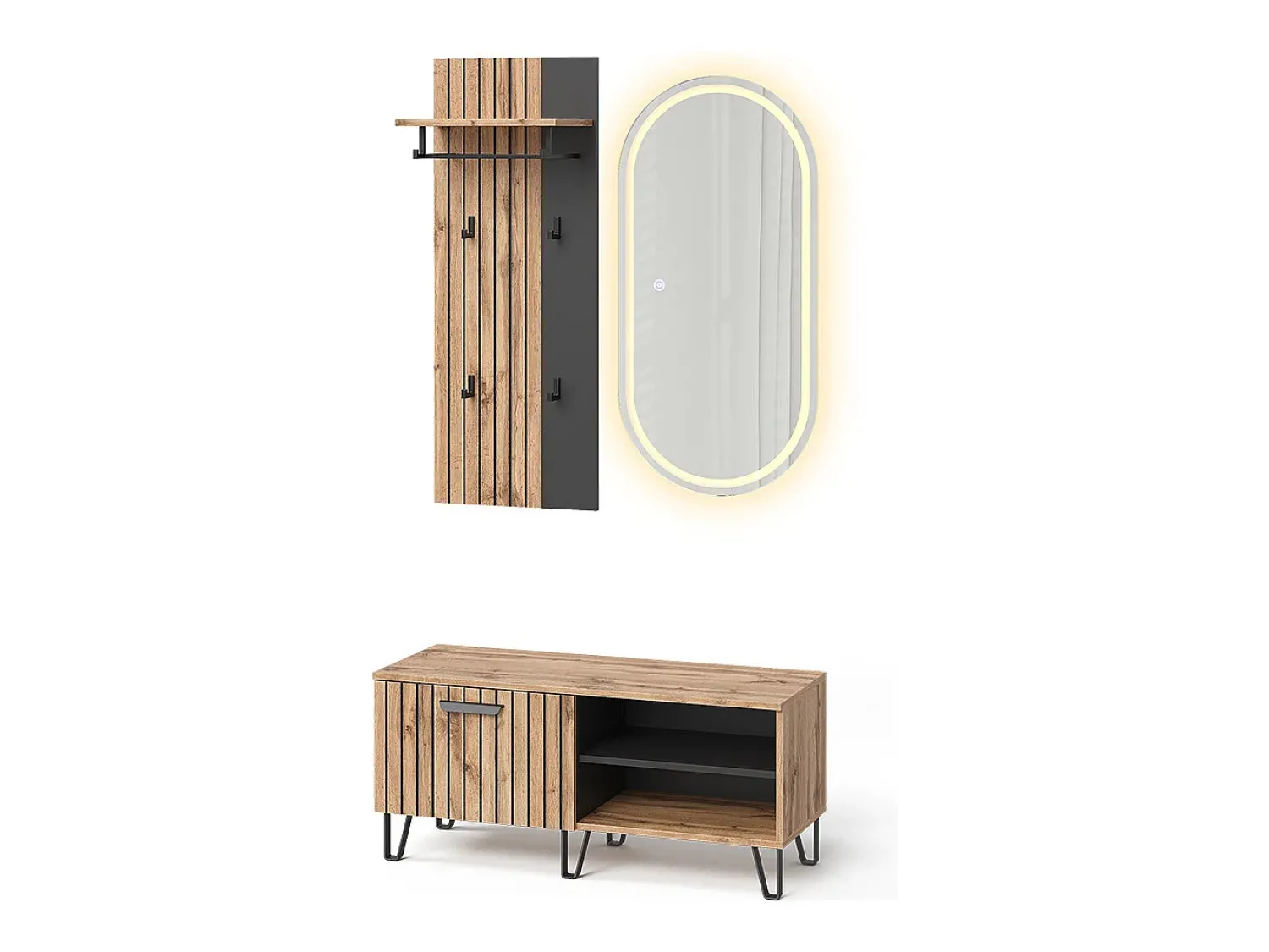 Discount Vicco Guarda-roupa carvalho wotan 100x38x100 amber Natural escuro