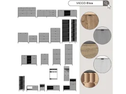Móvel De Entrada|Vicco Guarda-roupa cinza 60x24x92 eliza Cinzento
