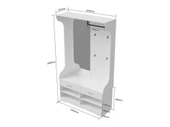 Guarda-roupa de corredor com espelho, ganchos e sapateira - Design moderno^ Móvel De Entrada