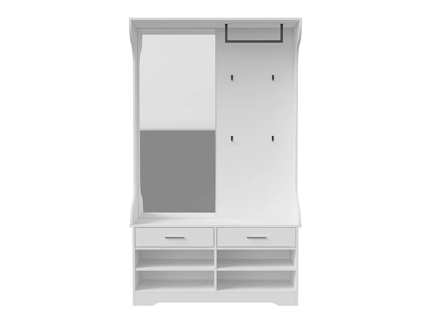 Guarda-roupa de corredor com espelho, ganchos e sapateira - Design moderno^ Móvel De Entrada