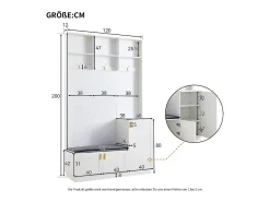 Móvel De Entrada|ModernLuxe Guarda-roupa de entrada moderno - com cabideiro e armazenamento para sapatos - Banco com armazenamento - com 3 ganchos - Branco