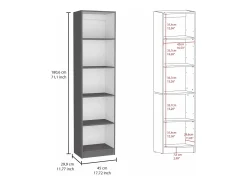 Prateleira|TuHome Home Xs Estante de livros em melamina, com 5 prateleiras e design elegante 180.60 cm X 45 cm X 29.89 cm , Multicolor Multicor