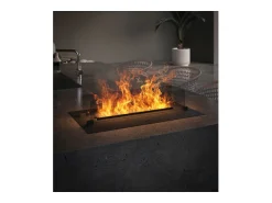 Lareira* Invapo Insert 700 Lareira a vapor embutida - Chama 3D multicolorida, app, tanque 1,2 l, recarga automática - 70 cm Preto